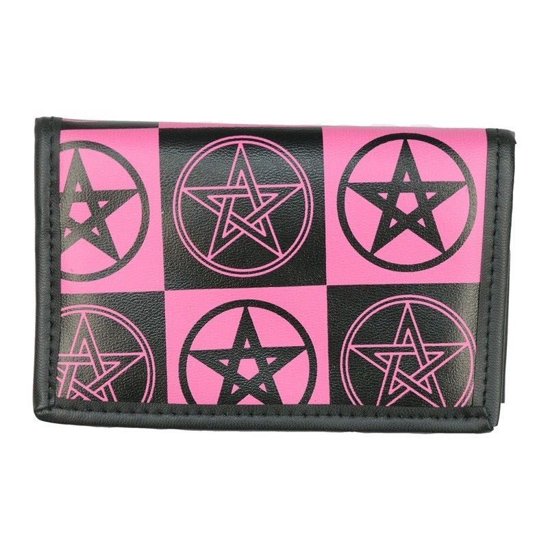Cartera a cuadros rosas con pentagramas