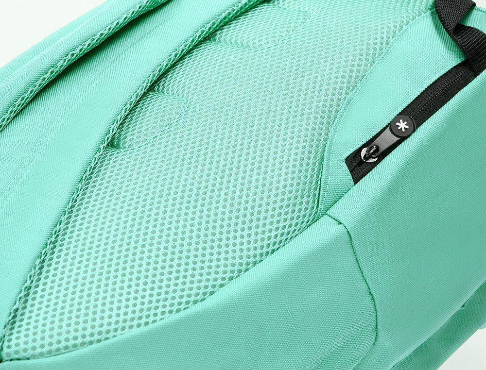 Cartera antartik mochila con asa y bolsillos con cremallera color verde menta 310x160x410 mm