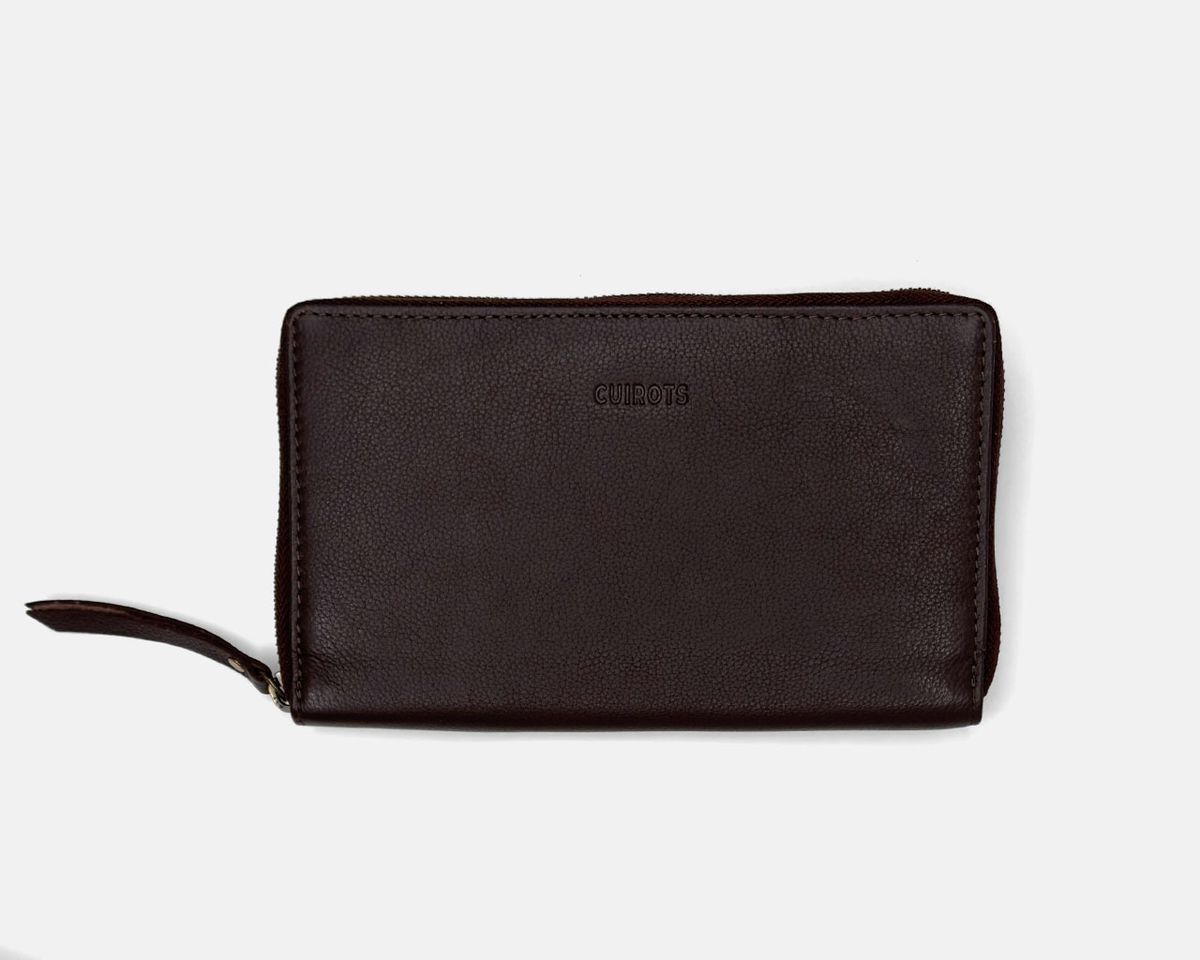 Cartera continental de piel Classic grande