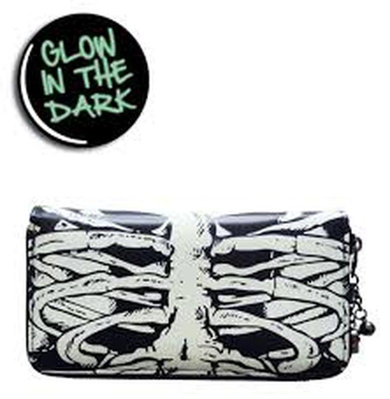 Cartera Glow in the dark skeleton