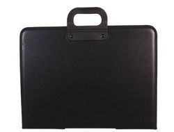 Cartera Portadocumentos Q-Connect Negra con Asa con Cremallera Din A3 420X297 Mm