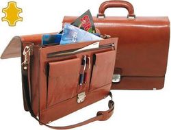 Cartera Portafolios Artesania de Piel con Broche Medidas 40,3X30X10,5 Cm.