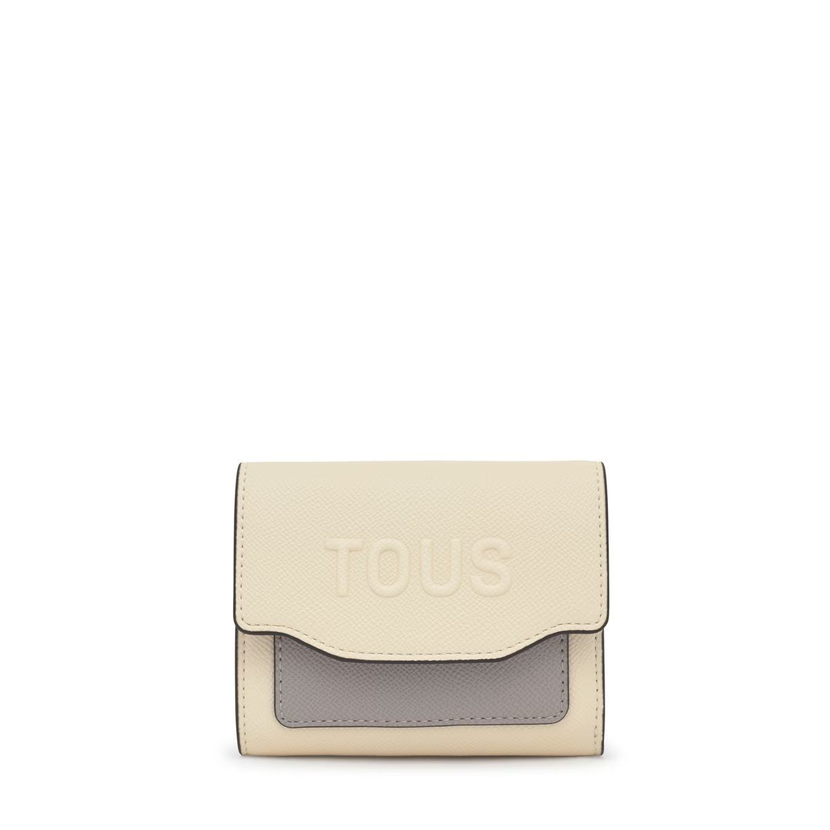 Cartera Tous Audree Saffiano color Beige y gris