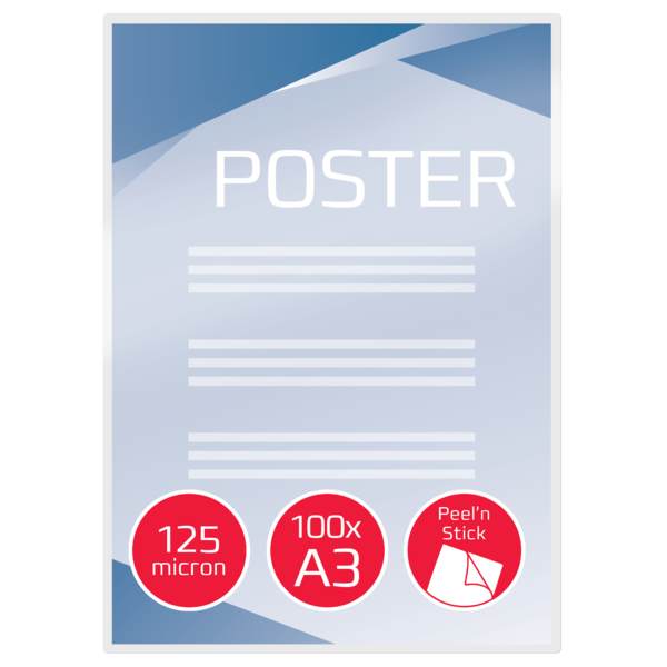 Carteras GBC DIN A3 autoadhesiva (303X426) 2X125 micras (Caja 100)