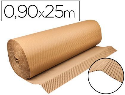 Carton ondulado q-connect 0,90x25 m 250 g/m2 kraft