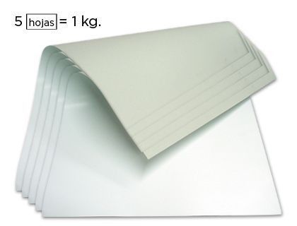 Cartoncillo Blanco Una Cara 350 Gr - Paquete de 1 Kilo 5 Hojas 64x88 cm