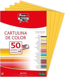 Cartulina FIXO A4, paquete 50 und. Amarillo Canario