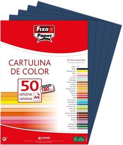 Cartulina FIXO A4, paquete 50 und. Azul Marino