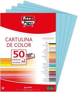Cartulina FIXO A4, paquete 50 und. Azul Turquesa