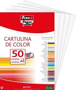 Cartulina FIXO A4, paquete 50 und. blanco