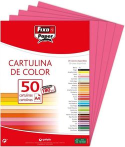 Cartulina FIXO A4, paquete 50 und. Fucsia