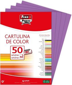 Cartulina FIXO A4, paquete 50 und. Morado