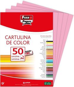 Cartulina FIXO A4, paquete 50 und. Rosa