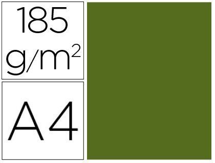 Cartulina guarro din A4 verde safari 185 gr paquete de 50 h
