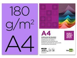 Cartulina Liderpapel A4 180G/M2 Lila Paquete de 100