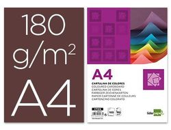 Cartulina Liderpapel A4 180G/M2 Marron Paquete de 100
