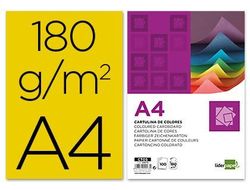 Cartulina Liderpapel A4 180G/M2 Oro Paquete de 100