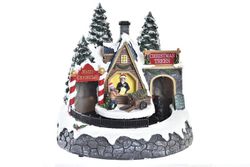 Casa Led Móvil Decoración Navidad Movimiento Musical 20x20x21