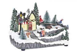 Casa Led Móvil Decoración Navidad Movimiento Musical 24x14x16