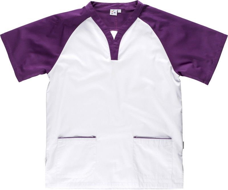 Casaca bicolor con manga ranglan Blanco / Morado