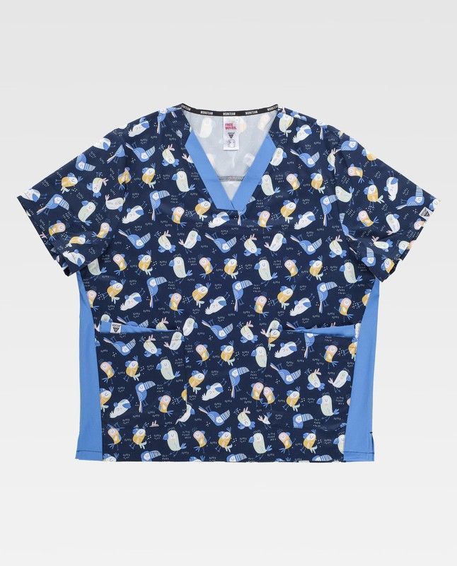 Casaca de color Estampado+Azul Celeste