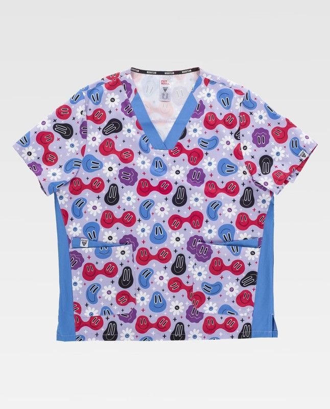 Casaca de color Estampado+Azul Celeste