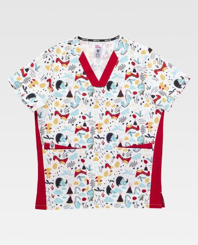 Casaca de color Estampado+ Rojo