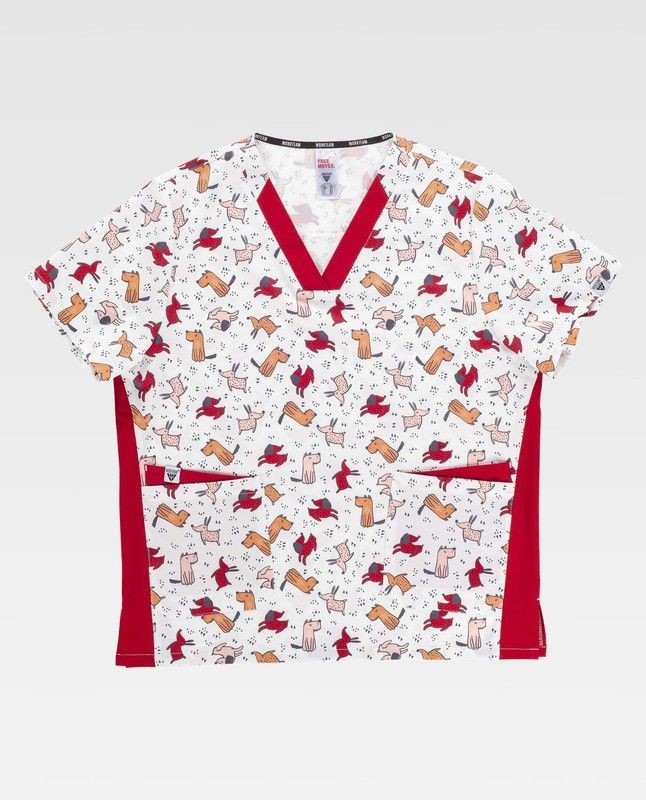 Casaca de color Estampado+ Rojo