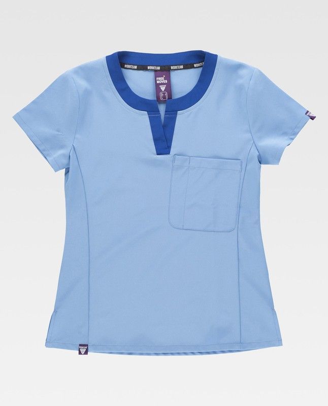 Casaca de señora combinada Celeste / Azulina