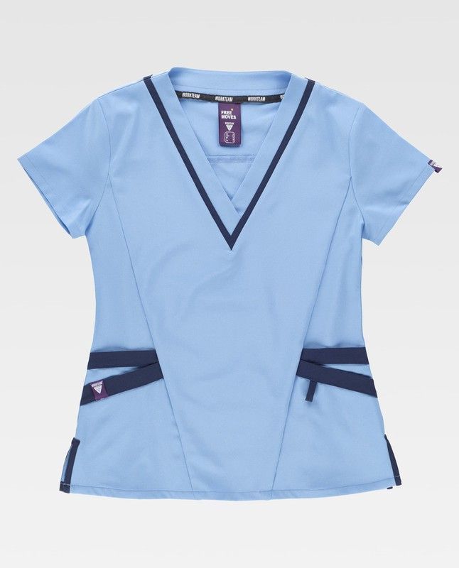 Casaca de señora combinada Celeste+Marino