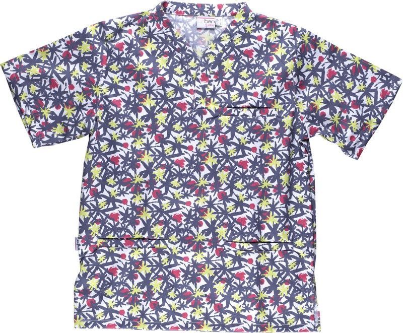 Casaca manga corta bolsillo de pecho Unisex Estampado fuegos