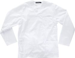 Casaca sanitario cuello de pico manga larga Blanco