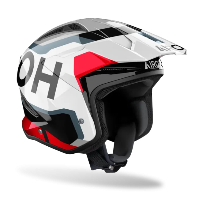 Casco Airoh Trial TRR II Jupiter Blanco/Rojo Brillante