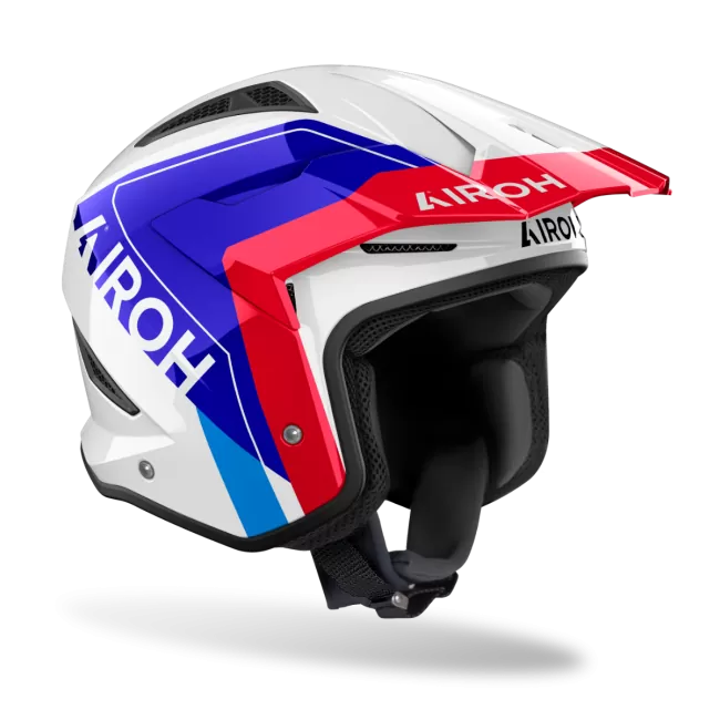 Casco Airoh TRR II HUNT Blanco/Rojo/Azul Brillante