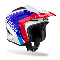 Casco Airoh TRR II HUNT Blanco/Rojo/Azul Brillante