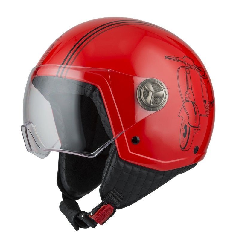 Casco jet nzi zeta 2 sprint fluo red