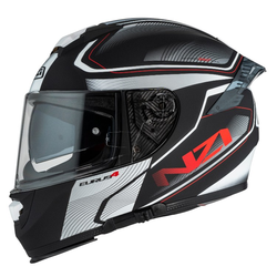 Casco NZI Eurus 4 Stream Duo Charmant Black & White & Tinted S Matt con Spoiler