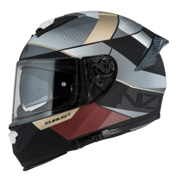 Casco NZI Eurus 4 Stream Duo Vanguard Black & Sand & Red & Tinted S Matt con Spoiler