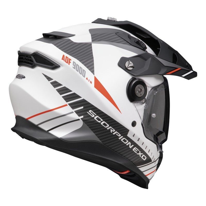 Casco off-road Scorpion ADF-9000 AIR FEAT Blanco mate-Negro-Rojo