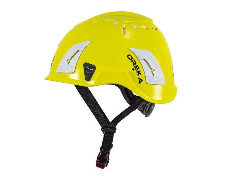 Casco para trabajos en altura con barbijo