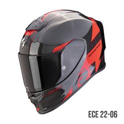Casco Scorpio EXO-R1 EVO CARBON AIR RALLY Negro-Rojo