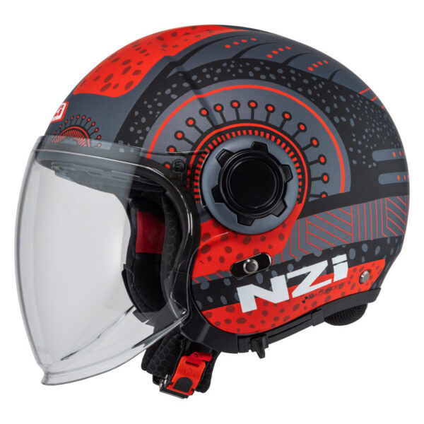 Casco Semijet NZI Ringway 2 Duo Antera Antracite & Red Matt