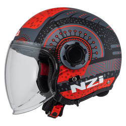 Casco Semijet NZI Ringway 2 Duo Antera Antracite & Red Matt