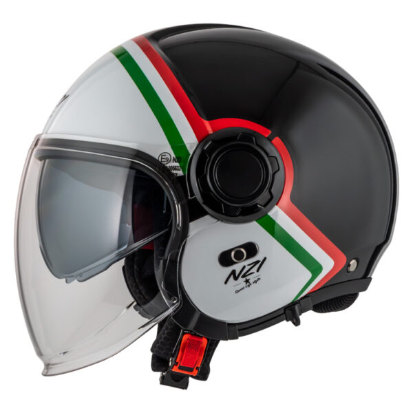 Casco Semijet NZI Ringway 2 Duo Skyline Black & White Italy