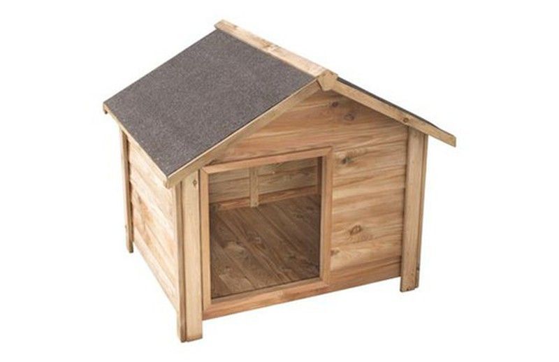 Caseta de perro Willow 60/80X79/90XH82 Forest Style, con techo asfáltico abatible en los 2 lados