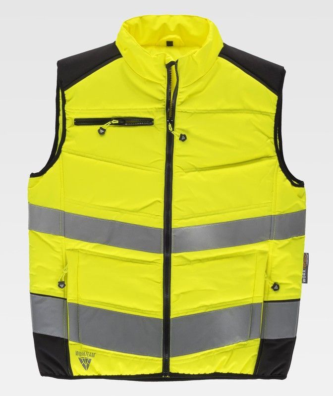 Cazadora acolchada combinada reflectantes  Amarillo / Negro