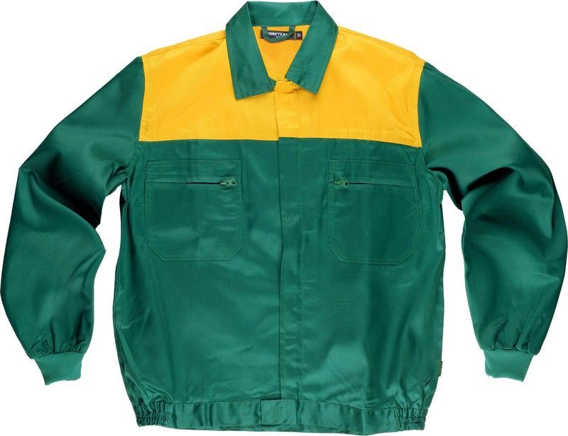 Cazadora Canesú combinado Verde / Amarillo