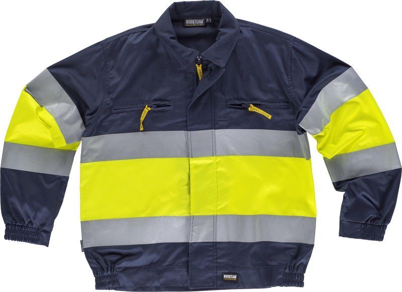 Cazadora con 2 cintas de Alta Visibilidad Marino / Amarillo