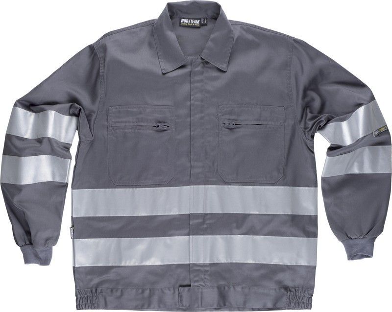 Cazadora con cierre de cremallera, 2 bolsos de pecho Gris