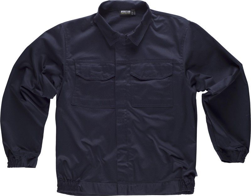 Cazadora con cierre de cremallera y 2 bolsos Marino